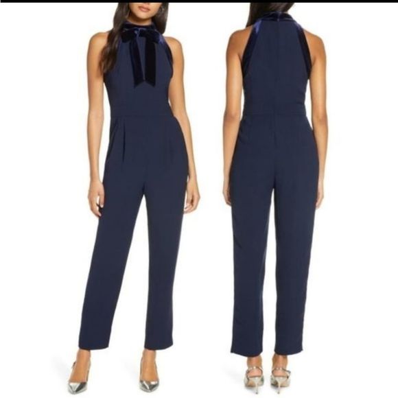1901 Velvet Trim Jumpsuit Size 14